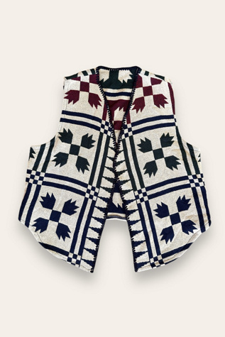 Женский жилет Afterlife Boutique Vintage 1990's Quilt Pattern Woven Cotton Vest Selected, цвет: Разноцветный — фото 4