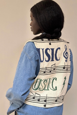 Женский жилет Afterlife Boutique Vintage 1990's Music Woven Cotton Vest Selected, цвет: Разноцветный — фото 2