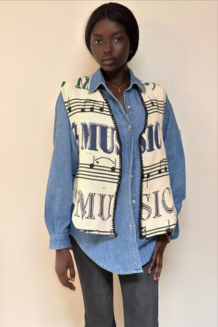 Женский жилет Afterlife Boutique Vintage 1990's Music Woven Cotton Vest Selected, цвет: Разноцветный — фото 4