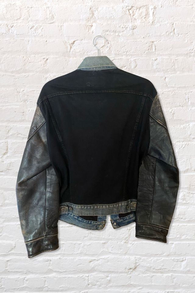 1970s Reworked Levis Denim Leather Trucker Jacket By Ritual Vintage #1