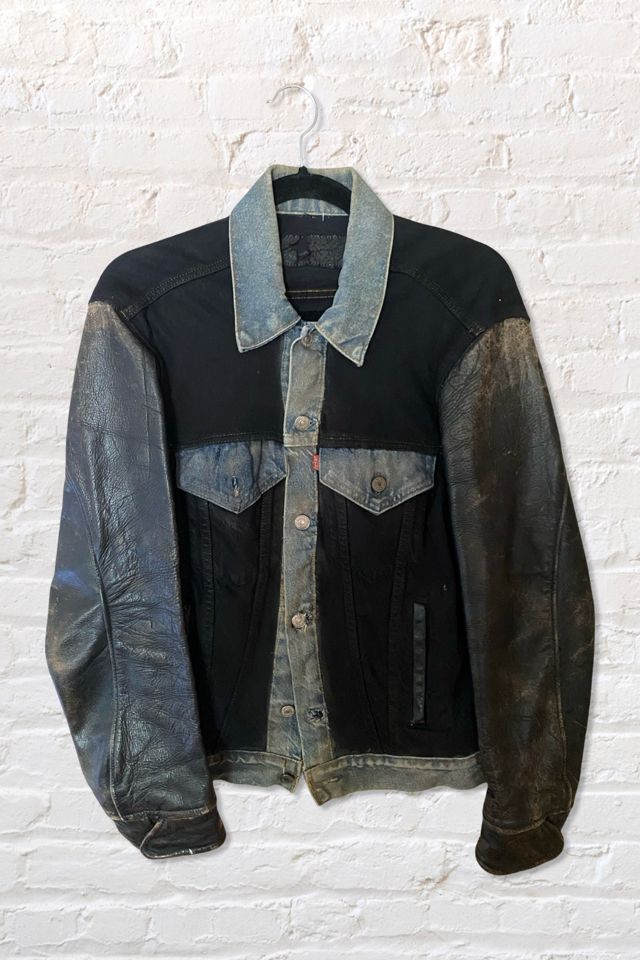1970s Reworked Levis Denim Leather Trucker Jacket By Ritual Vintage #2