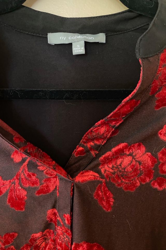 1990s Flocked Velvet Semi Sheer Top Selected By Ritual Vintage #2