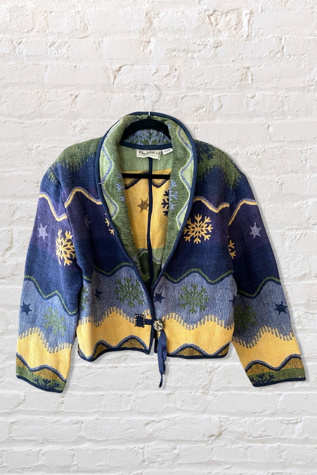 1990s Flashback Snowflake Print Blanket Jacket Selected By Ritual Vintage