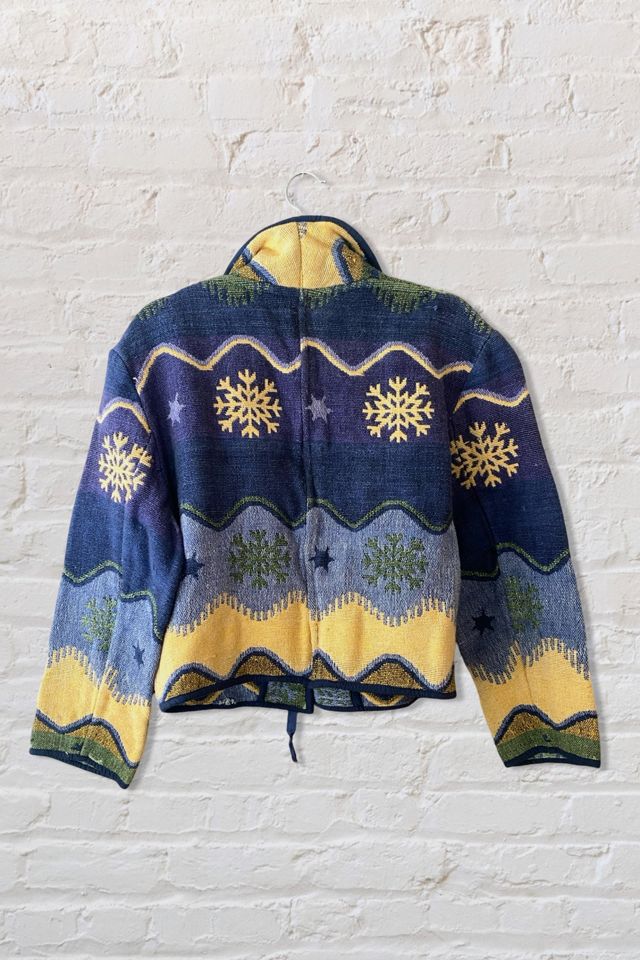 1990s Flashback Snowflake Print Blanket Jacket Selected By Ritual Vintage #1