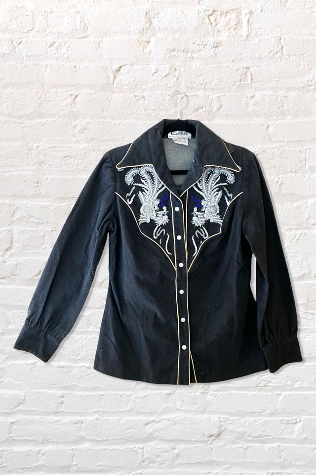 1970s Beaded Western Denim shirt Selected By Ritual Vintage #1
