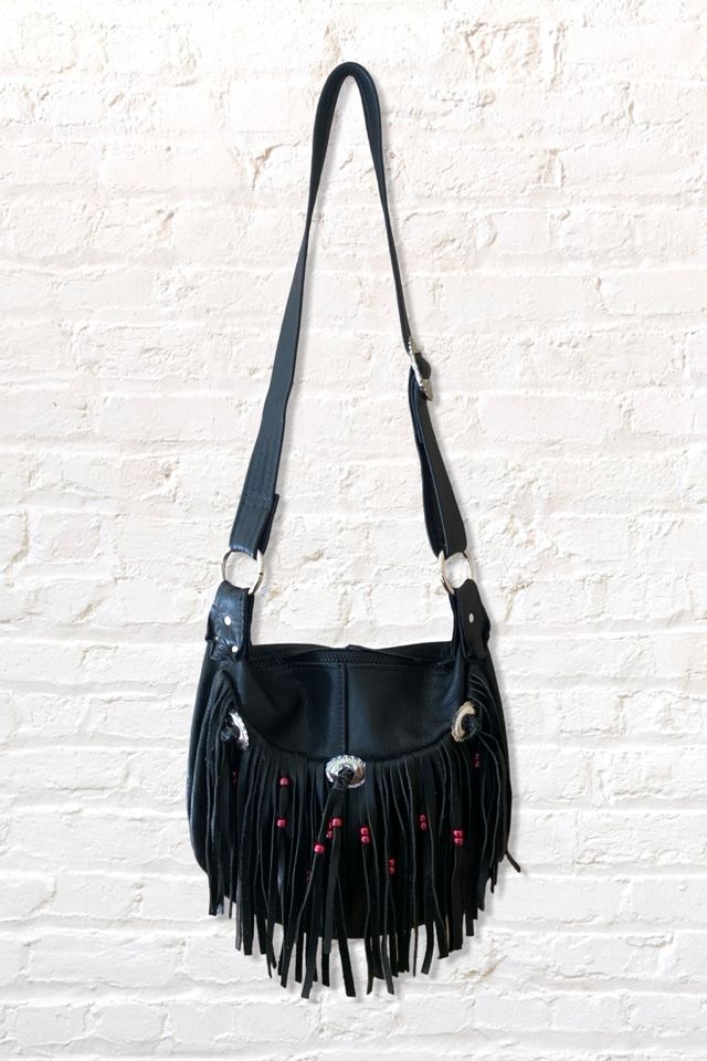 1980s Leather Western Fringe Concho Bag Selected By Ritual Vintage