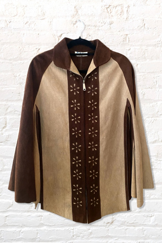 1970s Two Tone Suede Woodstock Era Cape Selected By Ritual Vintage