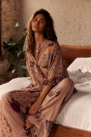Hey Lover Printed Sleep Trousers by Intimately at Free People in Frappe Combo, Size: XS