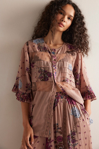 Hey Lover Printed Sleep Shirt by Intimately at Free People in Tan, Size: L