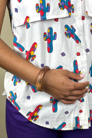 Vintage Tribal Print Leather Bracelet Selected By Ankh By Racquel