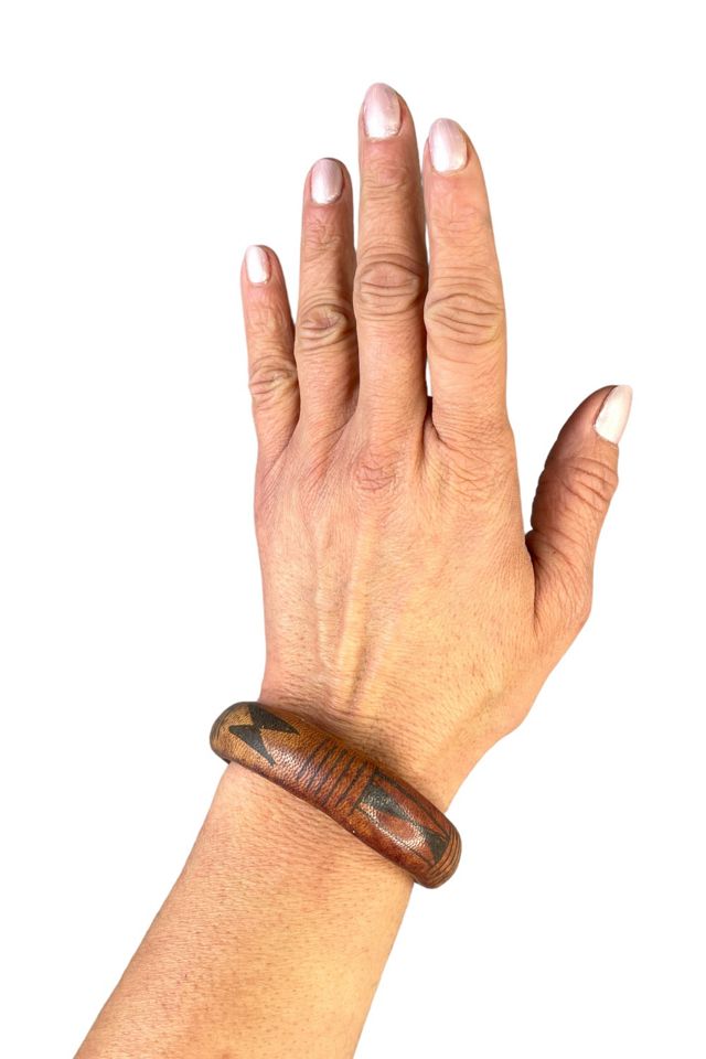Vintage Tribal Print Leather Bracelet Selected By Ankh By Racquel #1