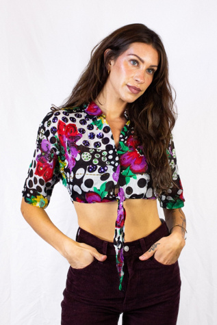 Vintage Speed Limit Sequin Polka Dot Blouse Selected by Black Shag Vintage