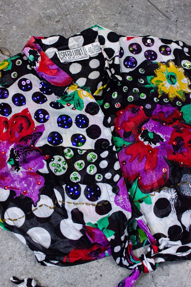 Vintage Speed Limit Sequin Polka Dot Blouse Selected by Black Shag Vintage #2