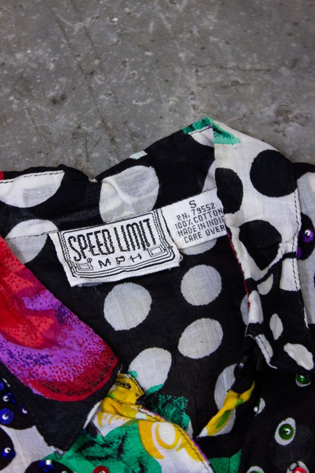 Vintage Speed Limit Sequin Polka Dot Blouse Selected by Black Shag Vintage #3