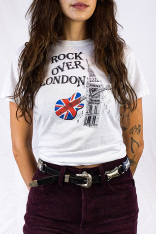 Vintage 80s Rock Over London Graphic T Shirt Selected by Black Shag Vintage
