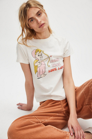 RE/DONE Classic Love Life Tee at Free People in White, Size: M
