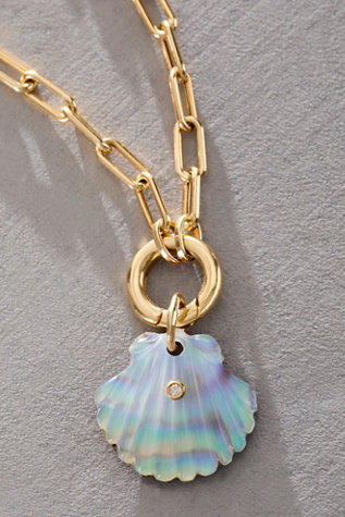 Maura Green Luminescent Scallop Shell Charm