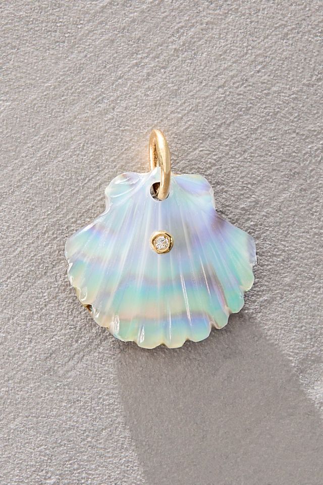 Maura Green Luminescent Scallop Shell Charm #1