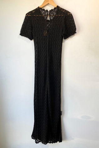 Vintage Black Pointelle Sweater Dress Selected by The Curatorial Dept.
