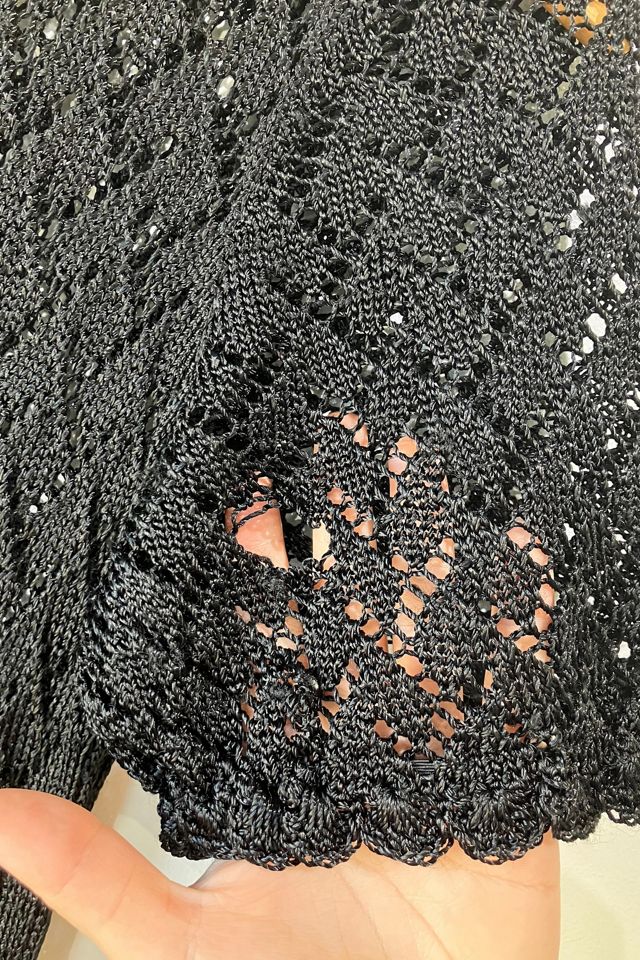 Vintage Black Pointelle Sweater Dress Selected by The Curatorial Dept. #3