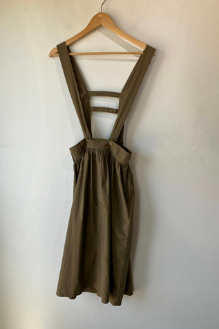 Vintage Benetton Brown Suspender Skirt Selected by The Curatorial Dept.