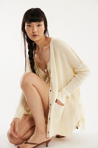 We The Free Chickadee Cardi at Free People in White, Size: XS