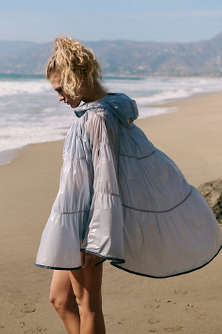 Rain Drop Packable Poncho Jacket by FP Movement at Free People in Grey, Size: S