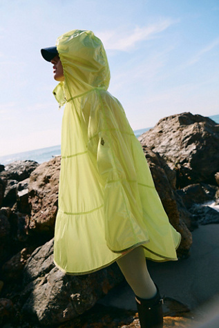 Rain Drop Packable Poncho Jacket by FP Movement at Free People in Sour Citrus, Size: Medium
