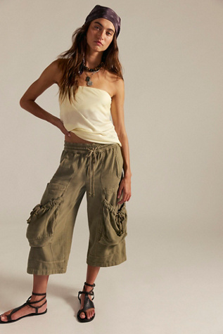 Ashton Crop Trousers at Free People in Caiman, Size: Large