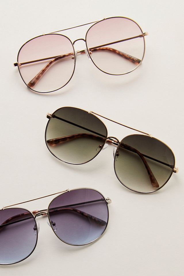 Pasadena Oversized Metal Aviator Sunglasses