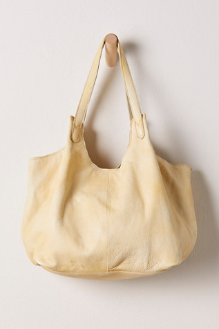 Tivoli Leather Tote Bag by Free People in Butter