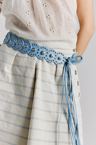Follow Your Arrow Wrap Belt by Free People in Blue