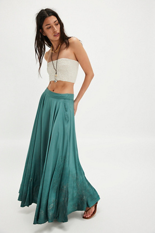 Nigel Preston Satin Block Print Skirt