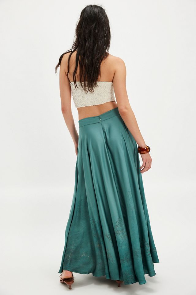 Nigel Preston Satin Block Print Skirt #1