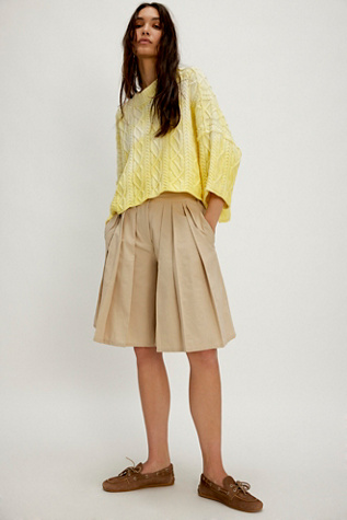 City Everly Linen Trouser Shorts par Free People en Morning Oat, pour femme taille: US 4