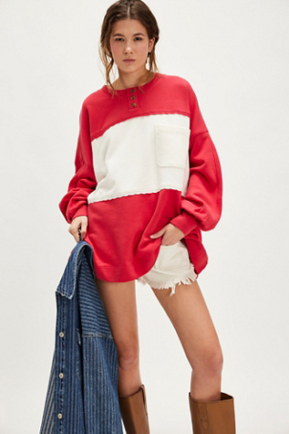 Strawberry Sweatshirt At Free People In Strawberry Combo, Size: XS