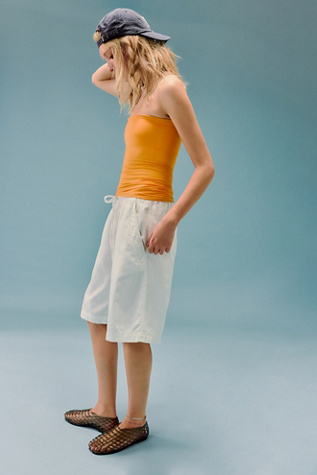 Saylor Poplin Pull-On Shorts par Free People en Blanc Vif, pour femme taille: XS