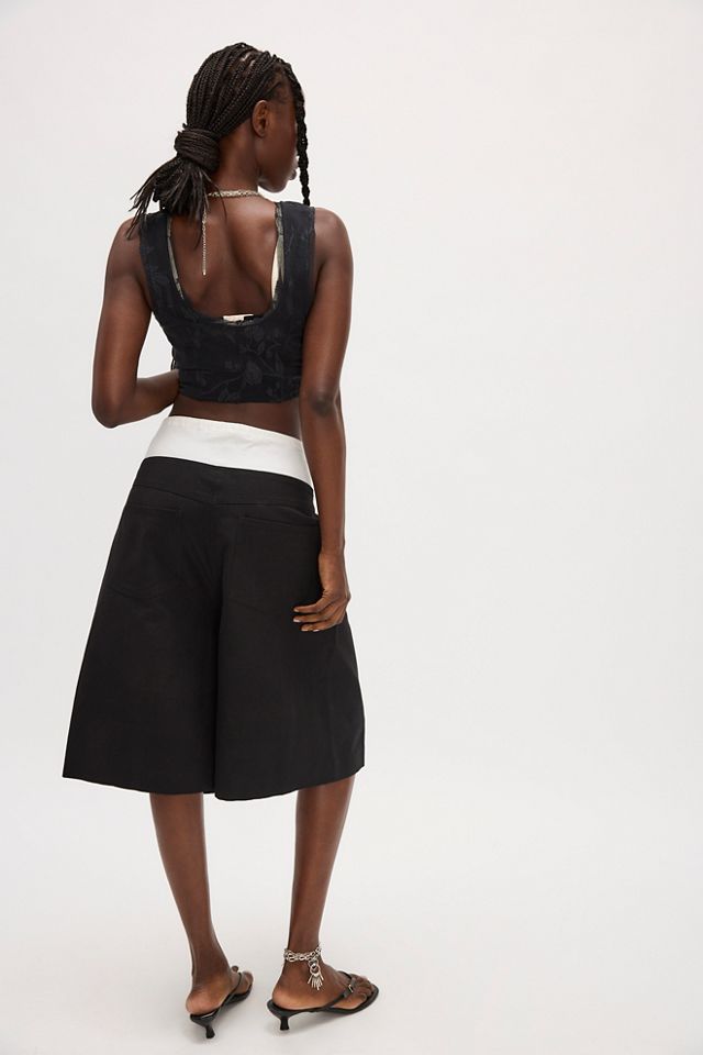 Woodrose Deli Contrast Waist Baggy Shorts #1