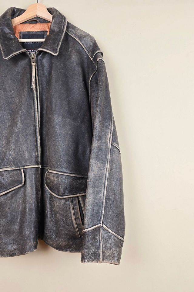 Vintage Andrew Marc x Wilsons Faded Leather Jacket Selected