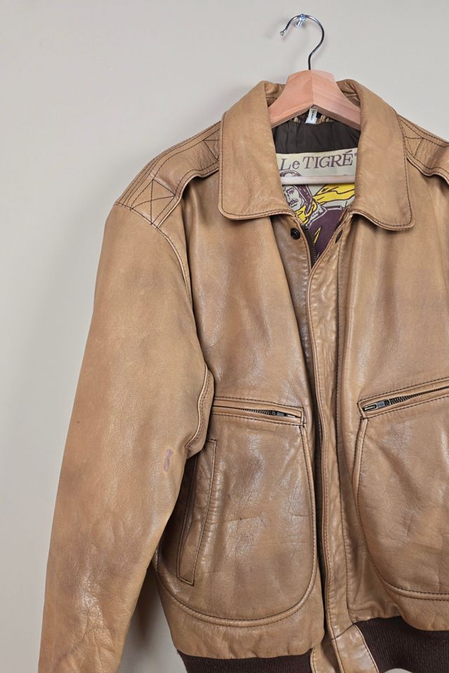 Vintage Aviation Style Leather Jacket Selected by The Igala NYC #1