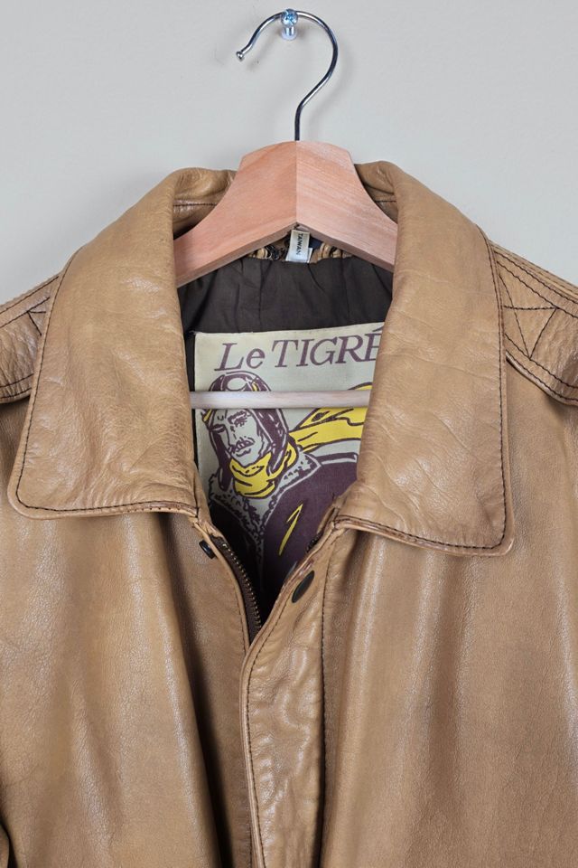 Vintage Aviation Style Leather Jacket Selected by The Igala NYC #2