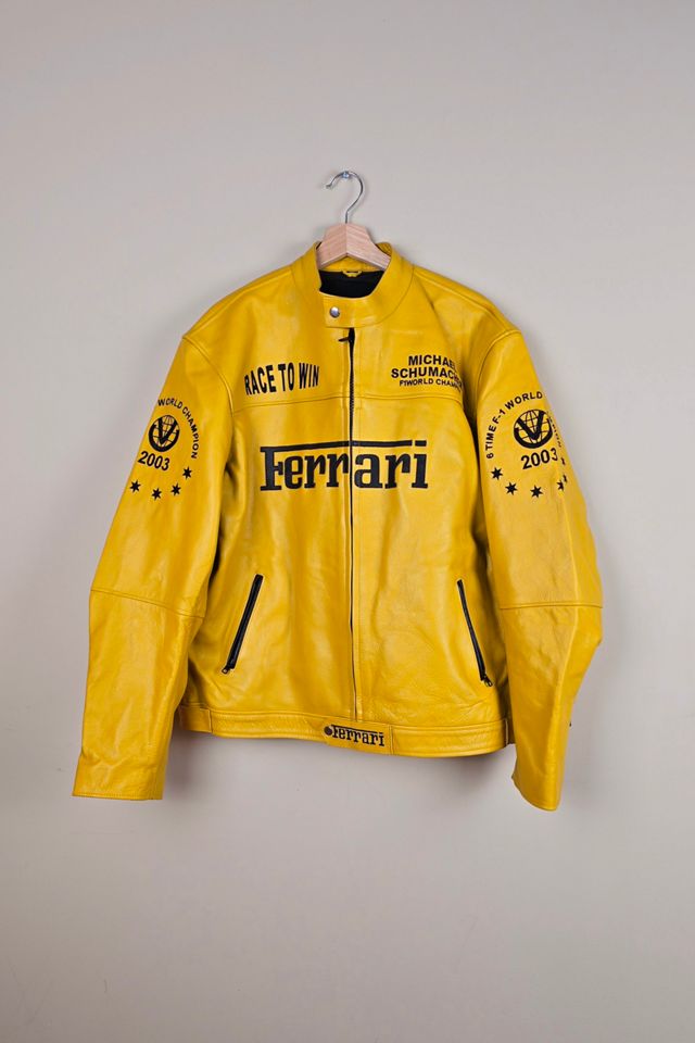 Vintage Ferrari Formula One Leather Jacket Selected By The Igala NYC Free People