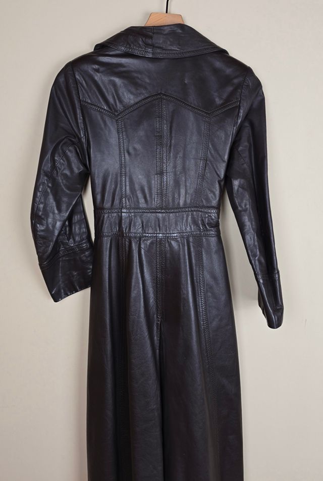 Vintage double breasted leather trench with belt Selected by The Igala NYC #2