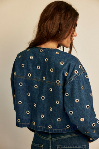 Blank NYC Silver Dreams Jacket at Free People in Blue, Size: XS