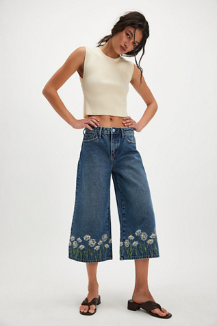 Driftwood Amie Culotte Jeans at Free People in Crazy For Daisy, Size: 26