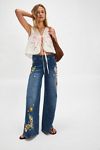 Driftwood Pull-On Wide-Leg Jeans