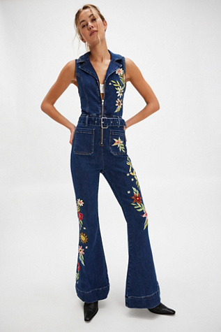 Driftwood Elsie Jumpsuit at Free People in Dark Wash, Size: S