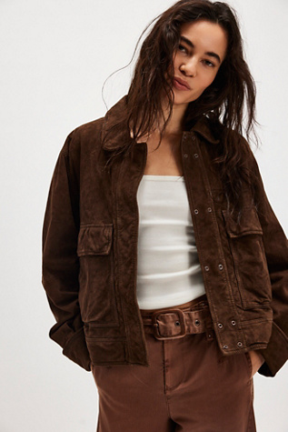 ★【MASSNOUN】★Leather Strap Oversized Sueded Jacke.t★ 97381552_020_a