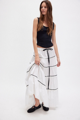 Nigel Preston Peasant Skirt At Free People In White, Size: Small