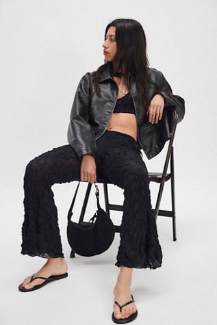 ESTHE Jacquard Flared Trousers at Free People in Black, Size: XS